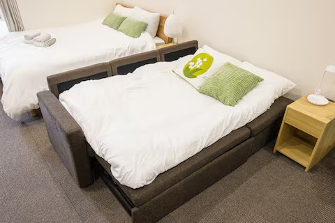 Sofa bed extended